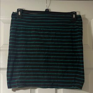 Decree Black and Green Striped Mini Skirt